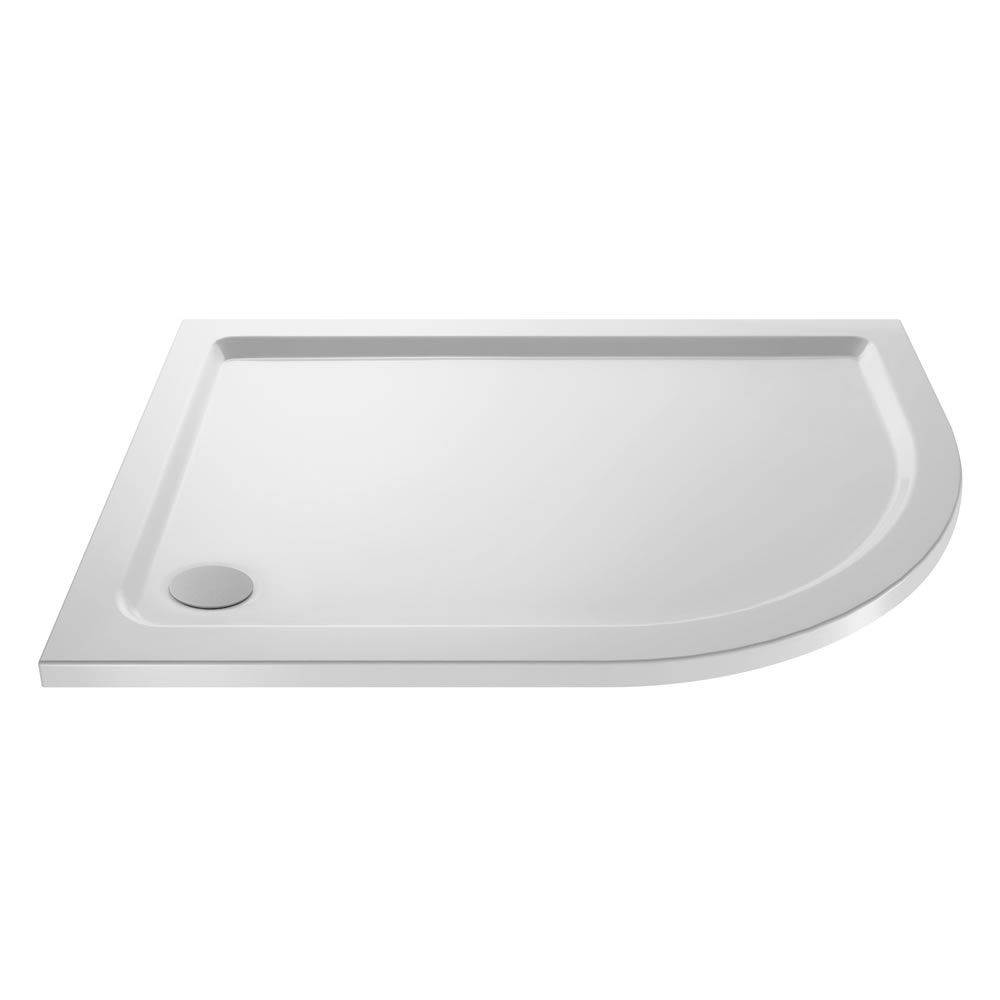 Pearlstone Douchebak Acryl Kwadrant Rechter Uitvoering Wit 100cm x 80cm x 4cm