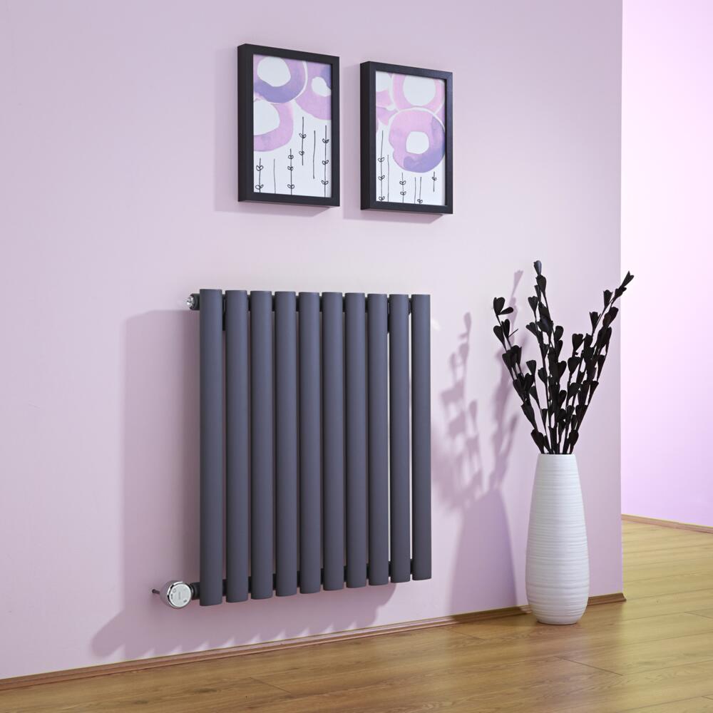 Revive Designradiator Elektrisch Horizontaal Antraciet 63,5cm x 59,5cm x 5,5cm