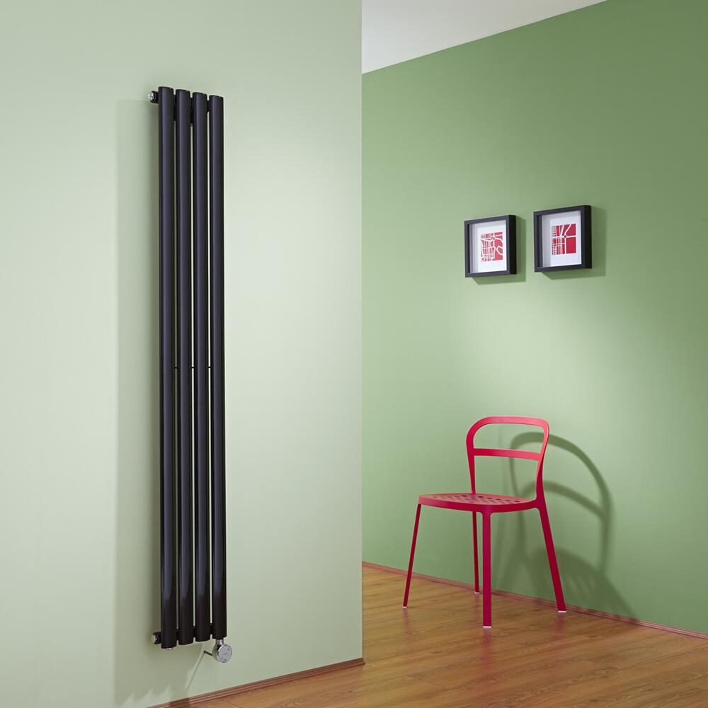 Revive Designradiator Elektrisch Verticaal Zwart 160cm x 23,6cm x 5,6cm