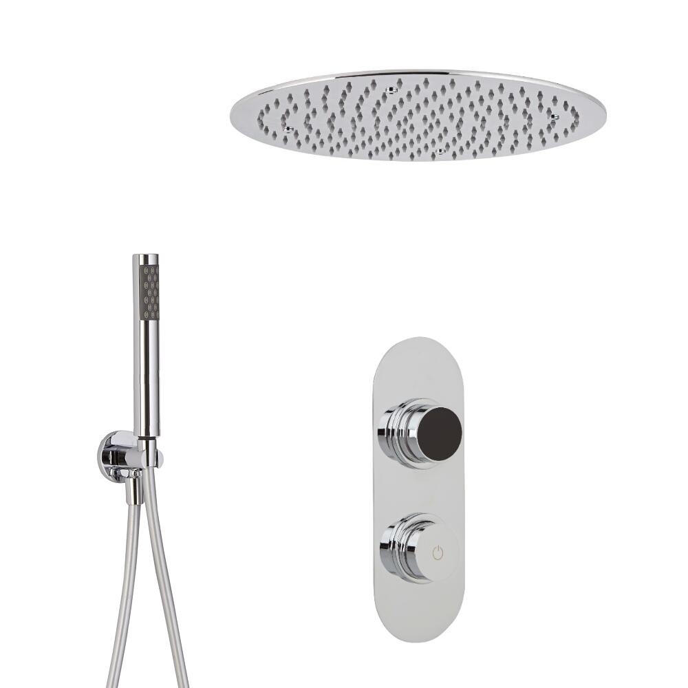 2-weg Digitale Thermostaatkraan d.40cm Verzonken Regendouchekop & Handdouchecombi