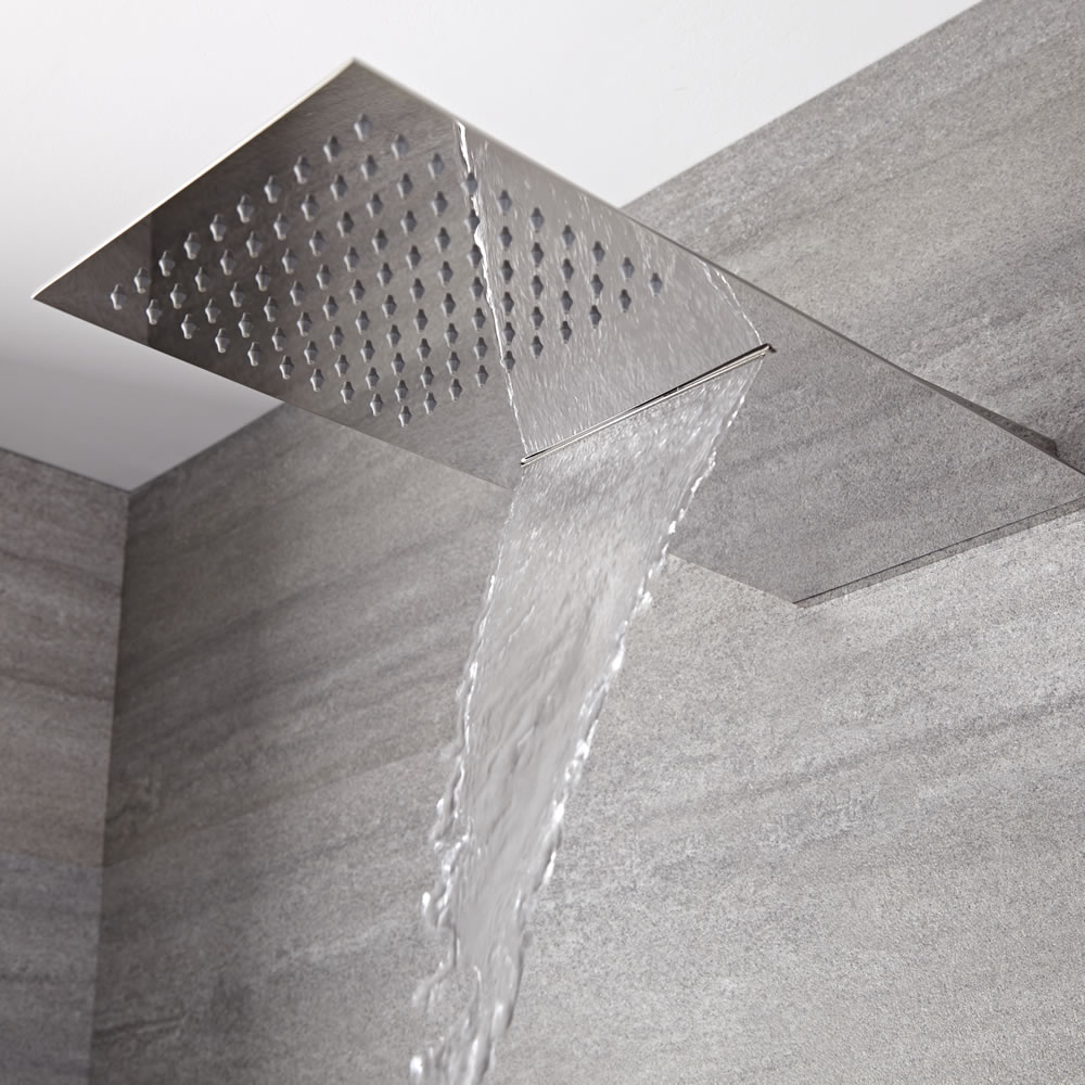 Trenton Moderne Regendouche met Waterval Messing Chroom 50cm x 20cm