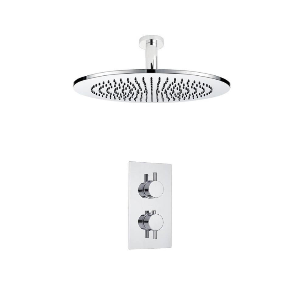 Hudson Reed ronde thermostatische douchekraan, 300mm douchekop en plafondbevestiging
