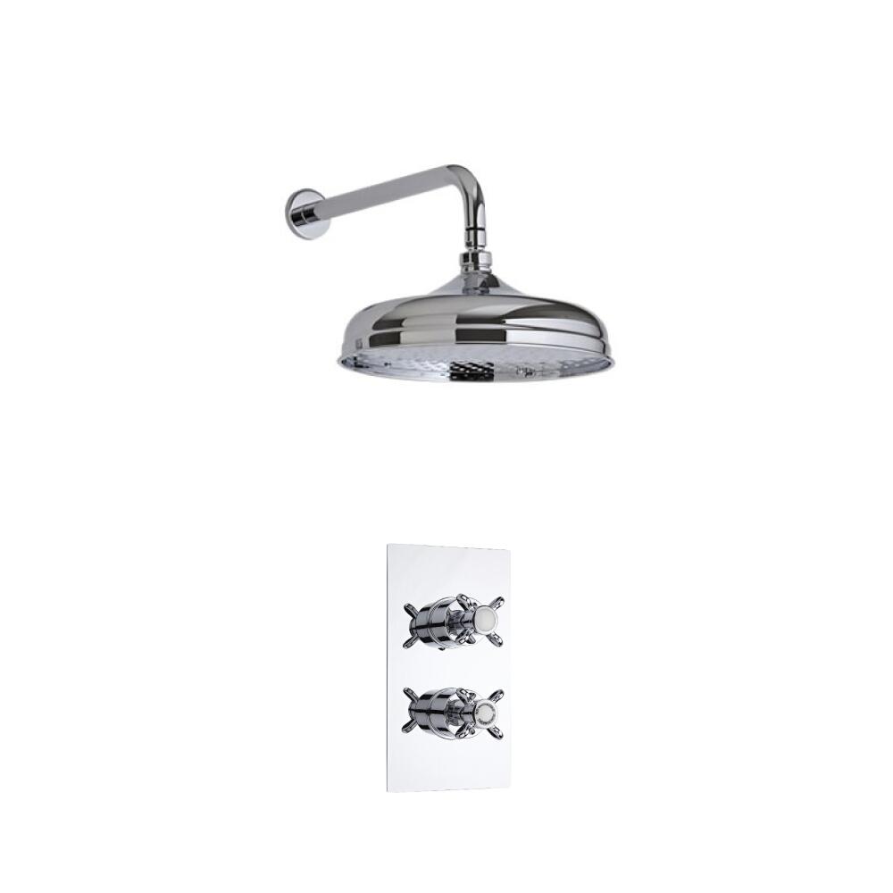 Hudson Reed traditionele thermostatische douchekraan, 150mm douchekop en wandbevestiging