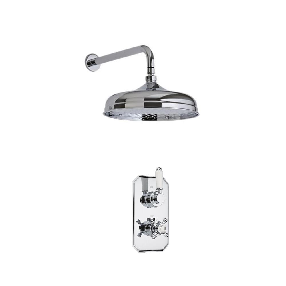 Hudson Reed tradiationele thermostatische douchekraan, 150mm douchekop en wandbevestiging