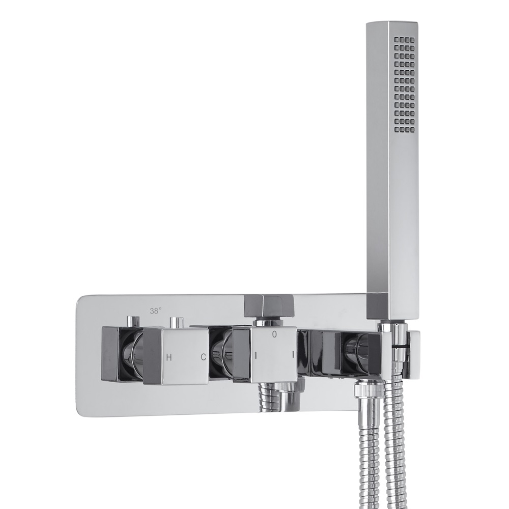 Arvo 2-weg Inbouw Thermostaatkraan met Omstel & Handdouche Set
