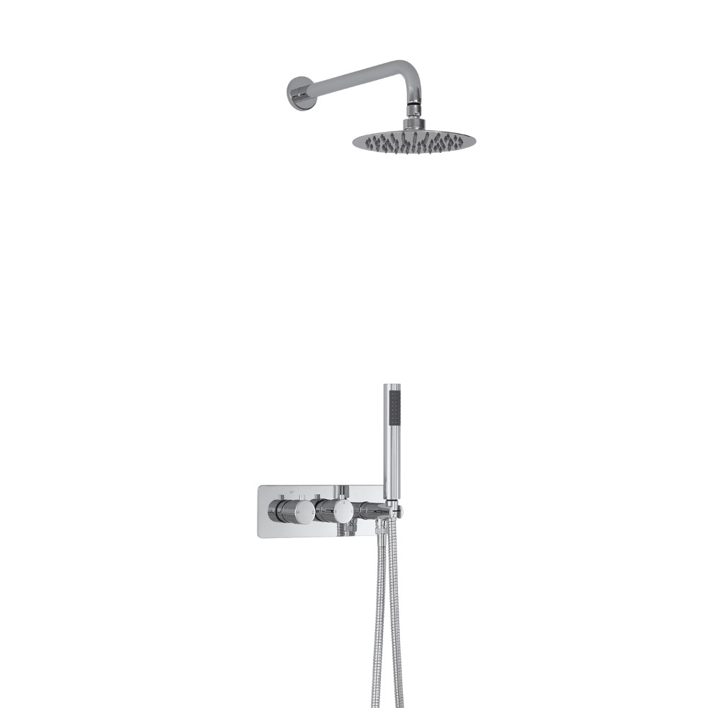 Mirage 2-weg Inbouw Thermostaatkraan Douchekop d.20cm en Handdoucheset