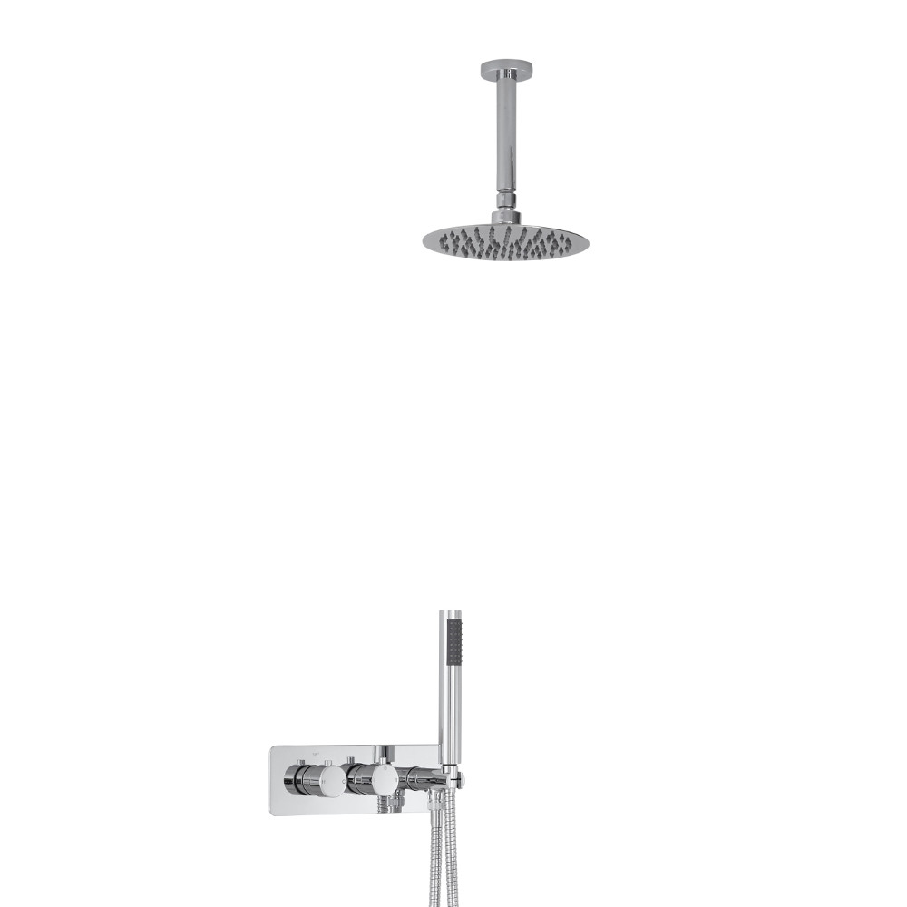 Mirage 2-weg Inbouw Thermostaatkraan Plafond Douchekop d.20cm en Handdoucheset