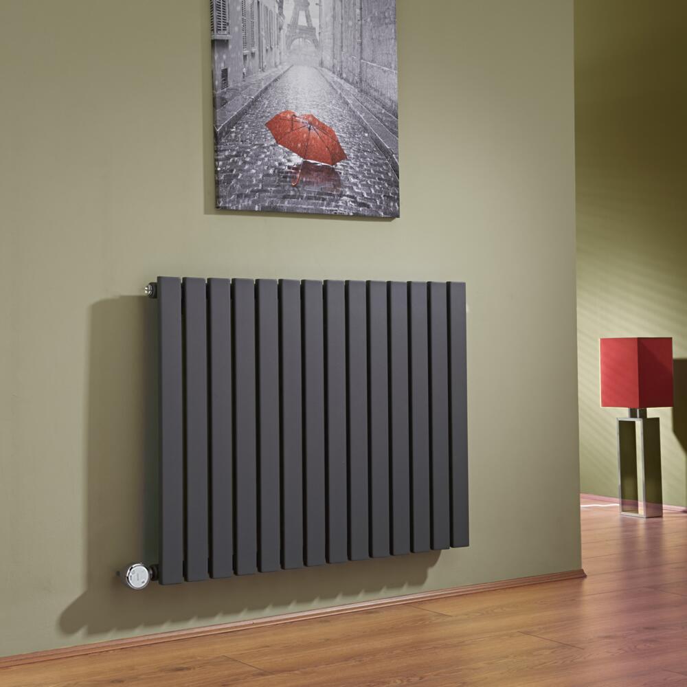 Sloane Designradiator Elektrisch Horizontaal Antraciet 63,5cm x 83,4cm x 5,4cm