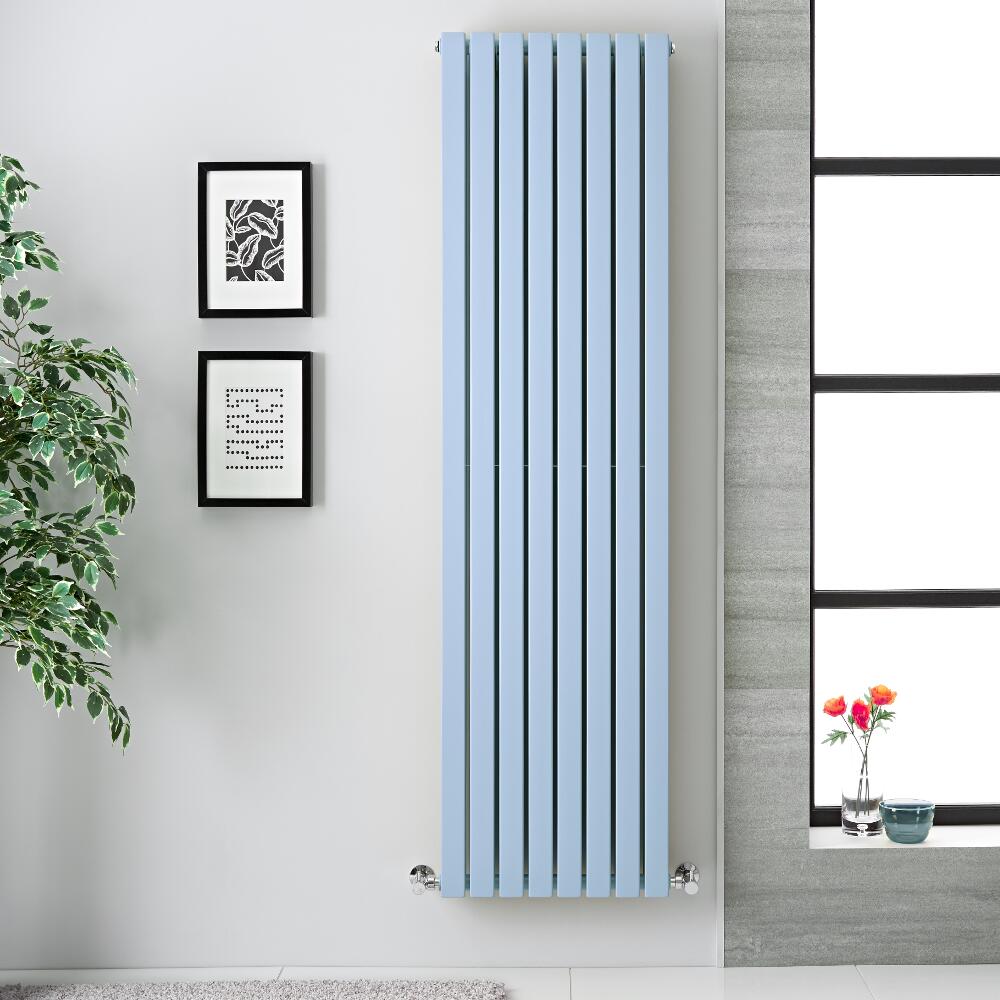 Sloane Designradiator Verticaal Dubbel Paneel Helblauw 178cm x 47,2cm x 7,2cm 1931 Watt