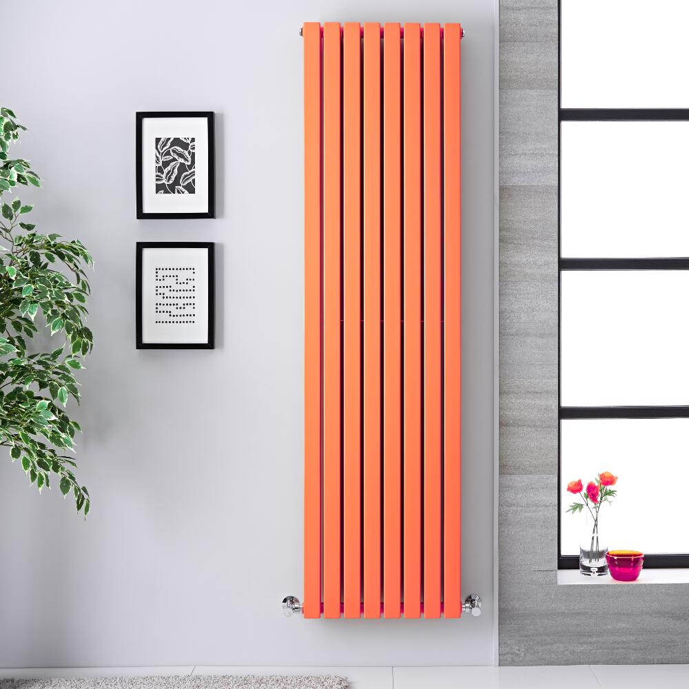 Sloane Designradiator Verticaal Dubbel Paneel Licht Oranje 178cm x 47,2cm x 7,2cm 1931 Watt