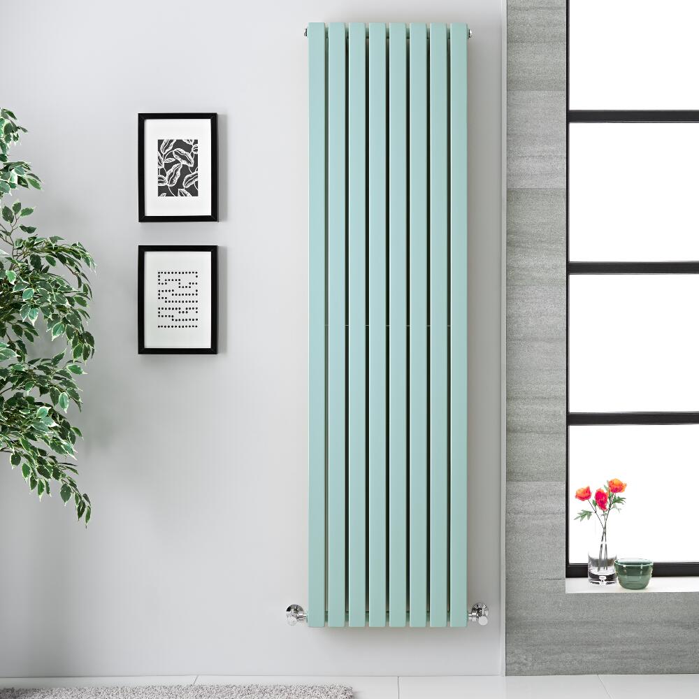 Sloane Designradiator Verticaal Dubbel Paneel Mintgroen 178cm x 47,2cm x 7,2cm 1931 Watt