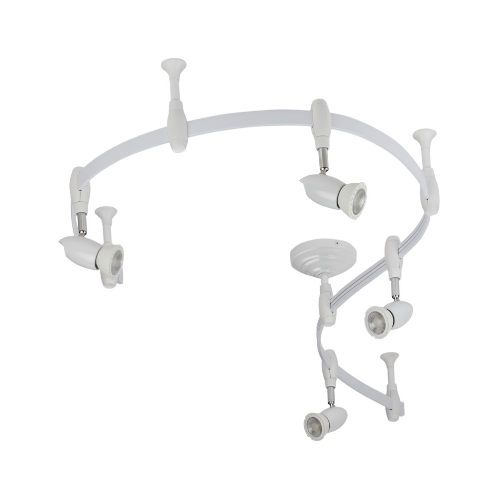Biard Forio 200cm Flexibele Railverlichting Set incl 4 Railspots GU10 IP20 Wit