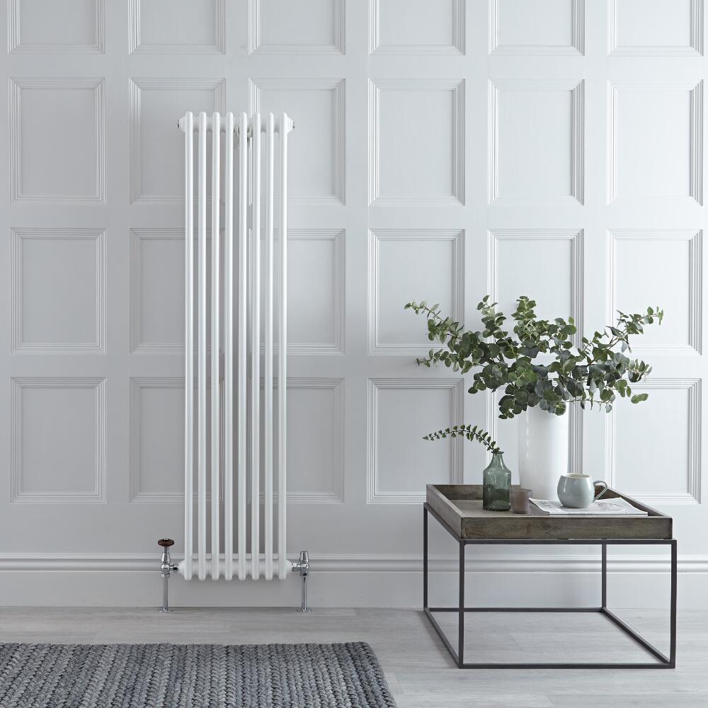 Windsor Designradiator Verticaal Klassiek Wit 150cm x 38,3cm x 6,2cm 1096 Watt