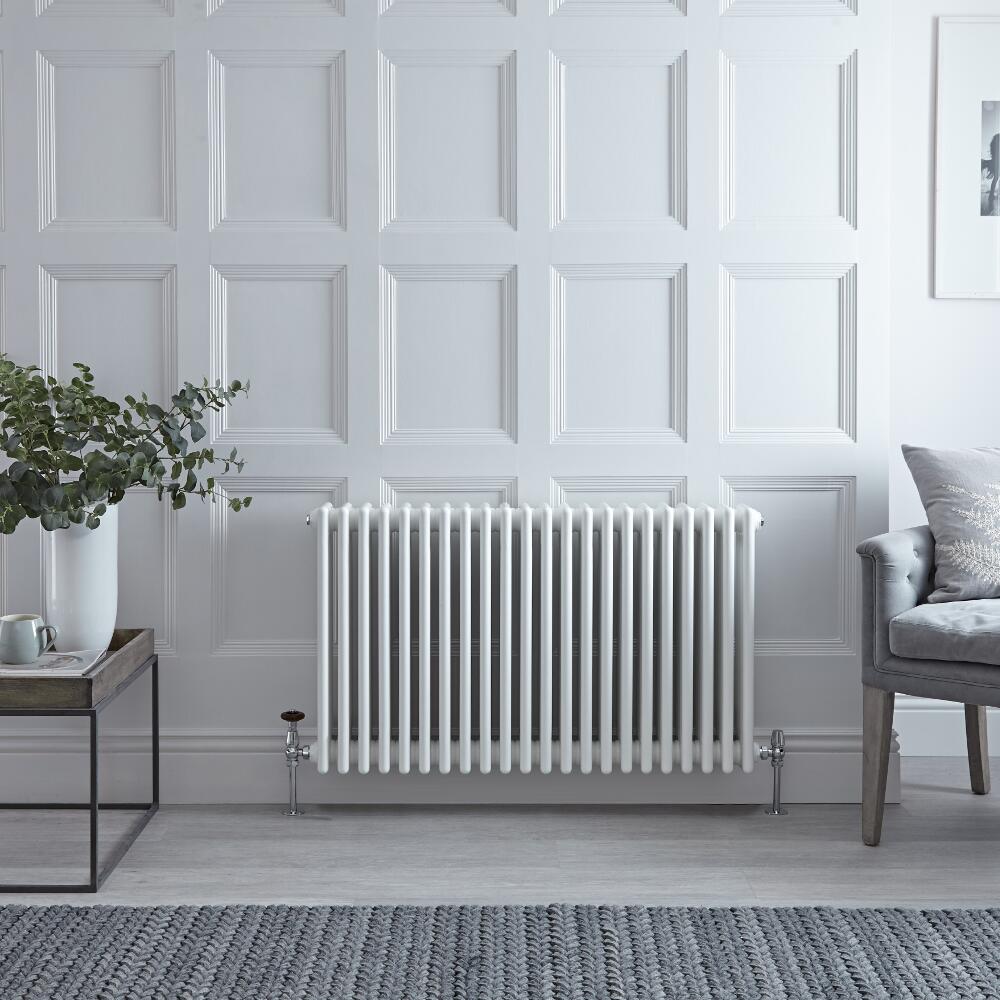 Windsor Designradiator Horizontaal Klassiek Wit 60cm x 99cm x 13,3cm 2088 Watt