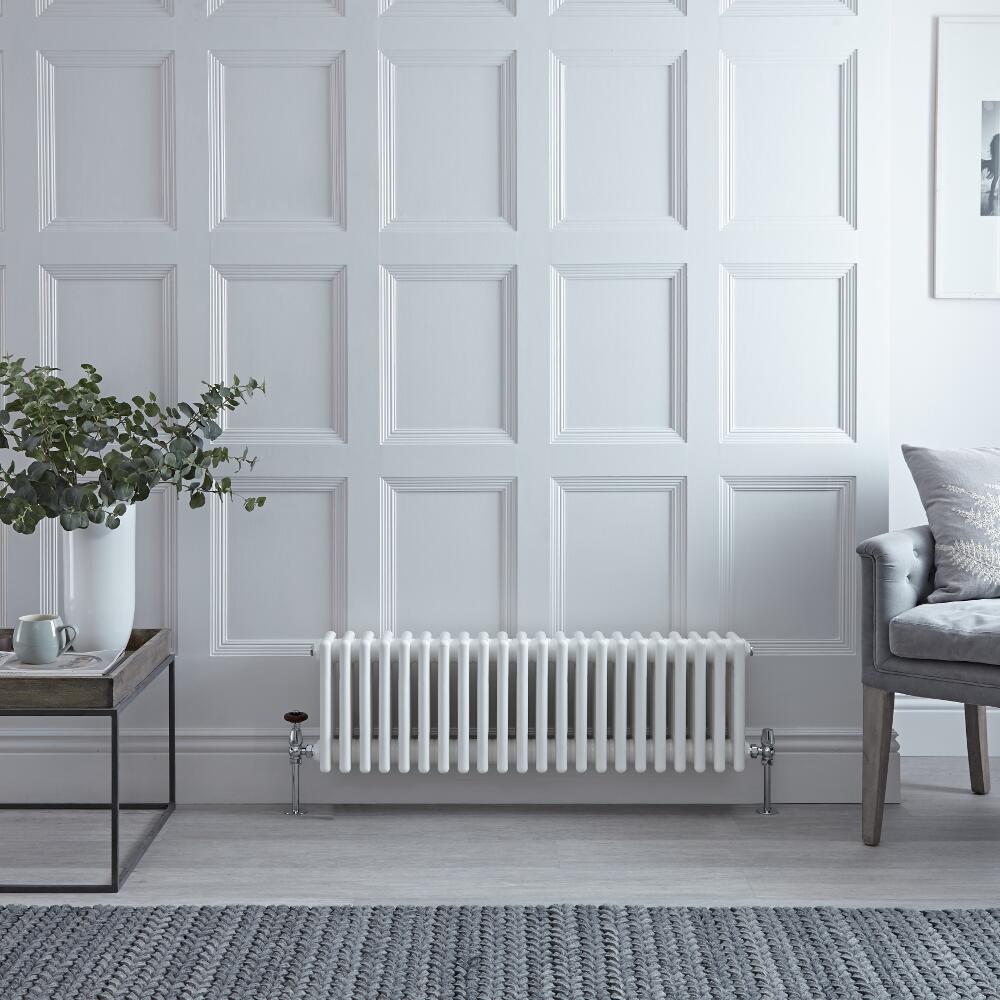 Windsor Designradiator Horizontaal Klassiek Wit 30cm x 99cm x 13,3cm 1060 Watt