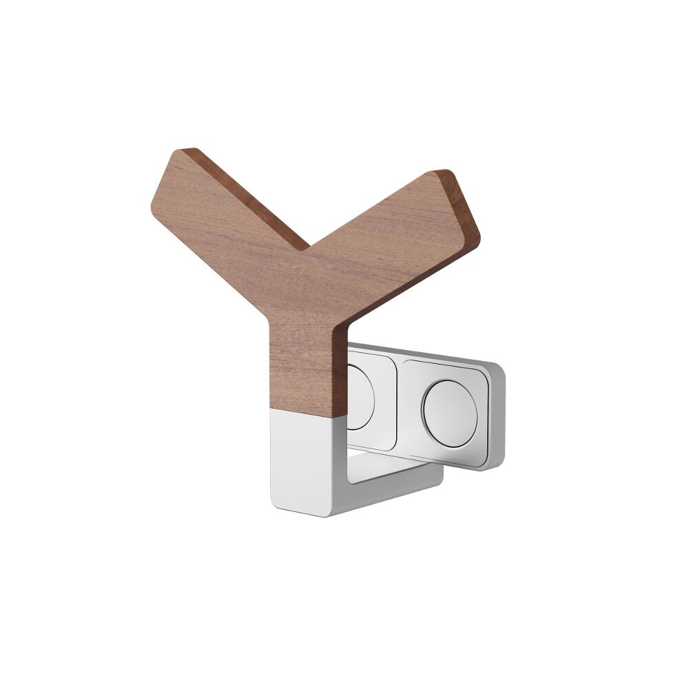 Y Handdoekrek 13 x 15 x 6,5cm Teakkhout en Aluminium