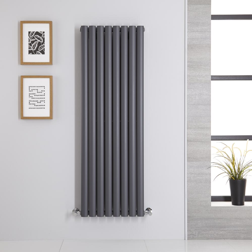 Revive Designradiator Verticaal Antraciet 140cm x 47,2cmx 7,8cm 1392Watt