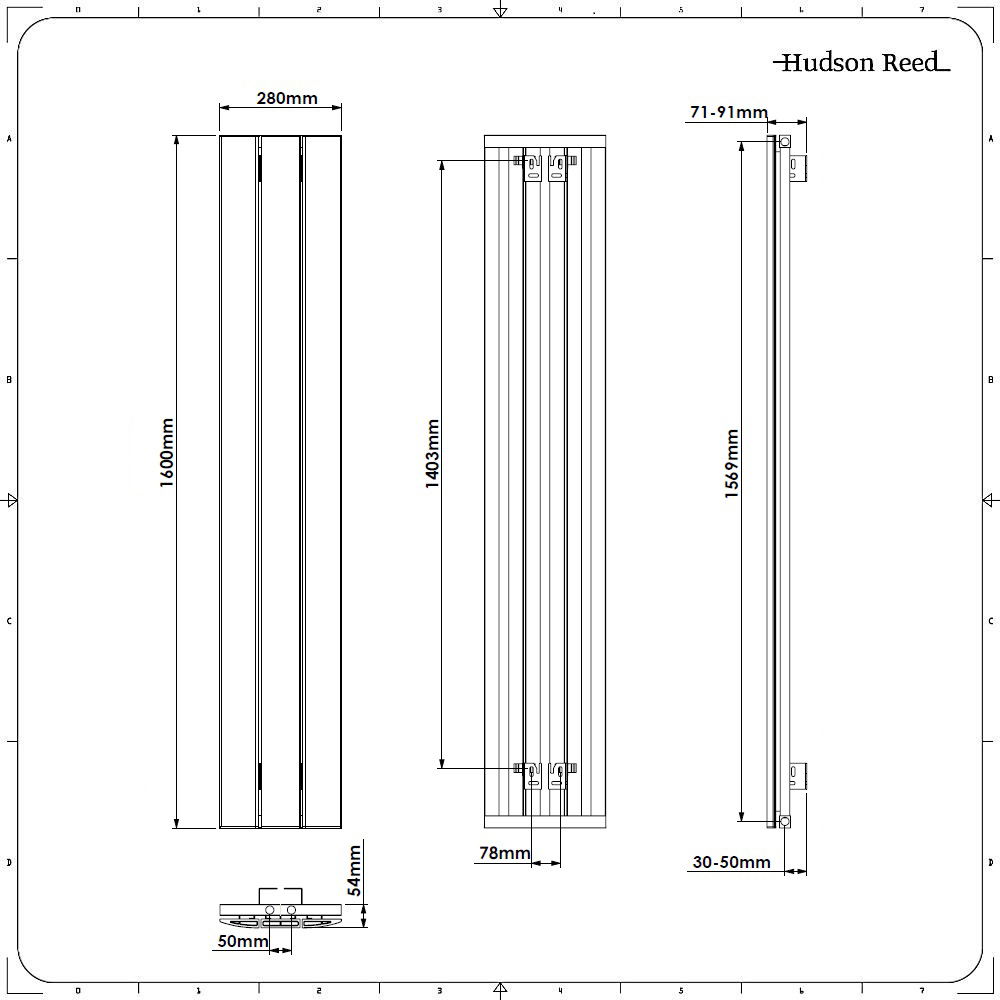 Design Radiator CV Verticaal (Enkel Paneel) Modern 160cm x 28cm - Wit ...