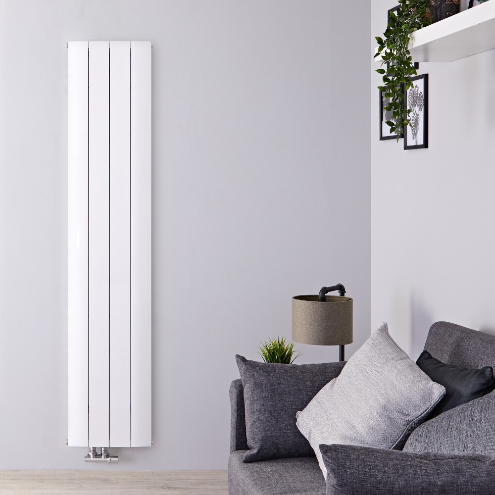 Aurora Designradiator Verticaal Middenaansluiting Aluminium Wit 160cm x 37,5cm x 4,5cm 1361 Watt