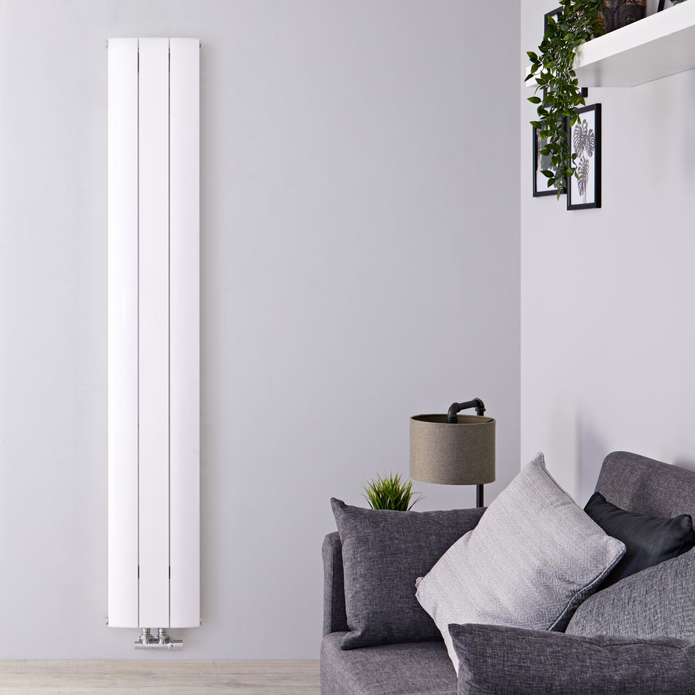 Aurora Designradiator Verticaal Middenaansluiting Aluminium Wit 180cm x 28cm x 4,5cm 1152 Watt