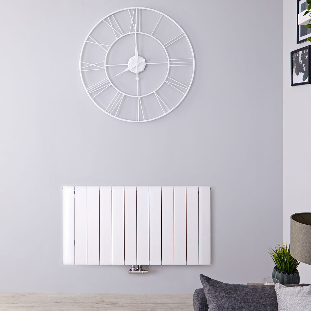 Aurora Designradiator Horizontaal Middenaansluiting Aluminium Wit 60cm x 113,5cm x 4,5cm 1535 Watt