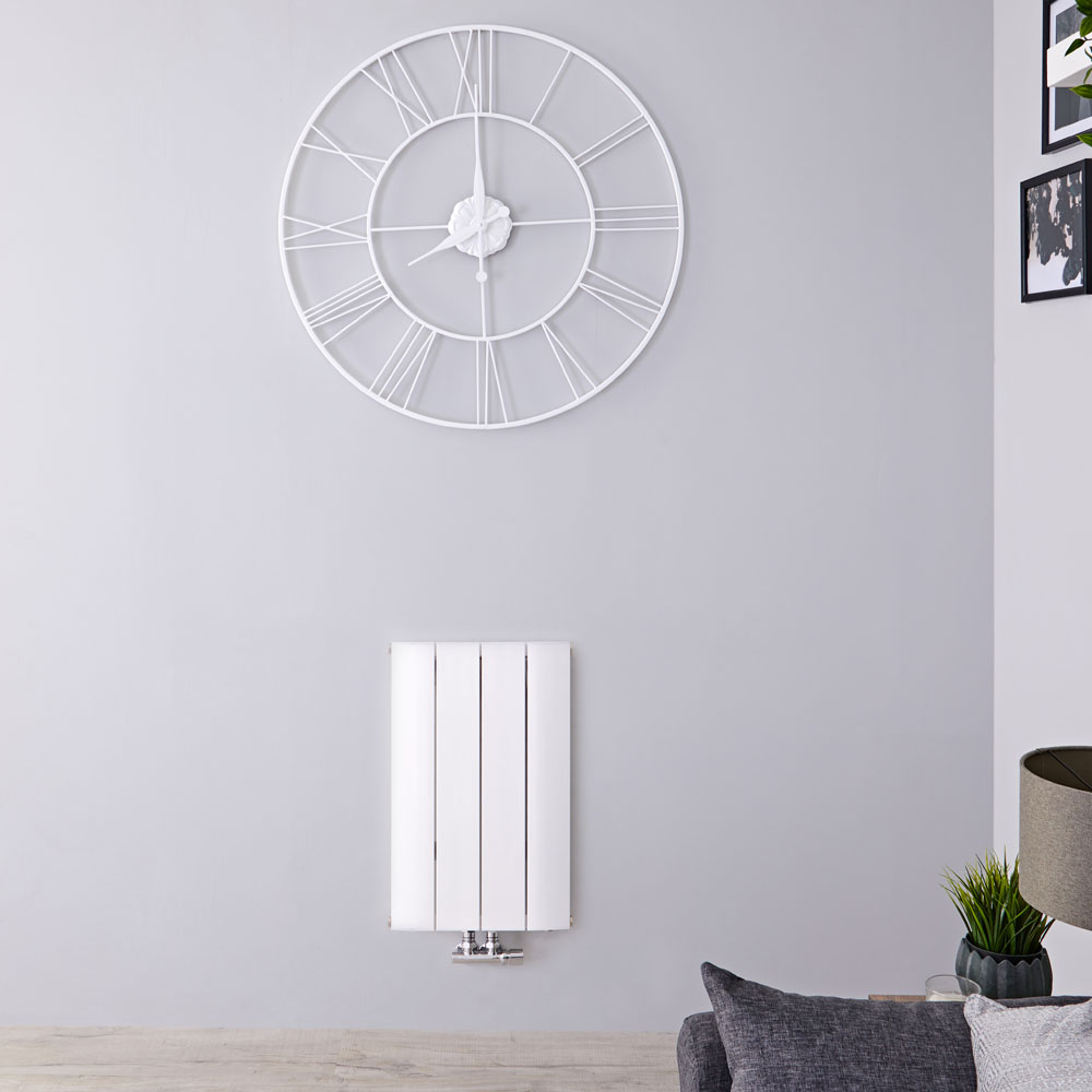 Aurora Designradiator Horizontaal Middenaansluiting Aluminium Wit 60cm x 37,5cm x 4,5cm 512 Watt