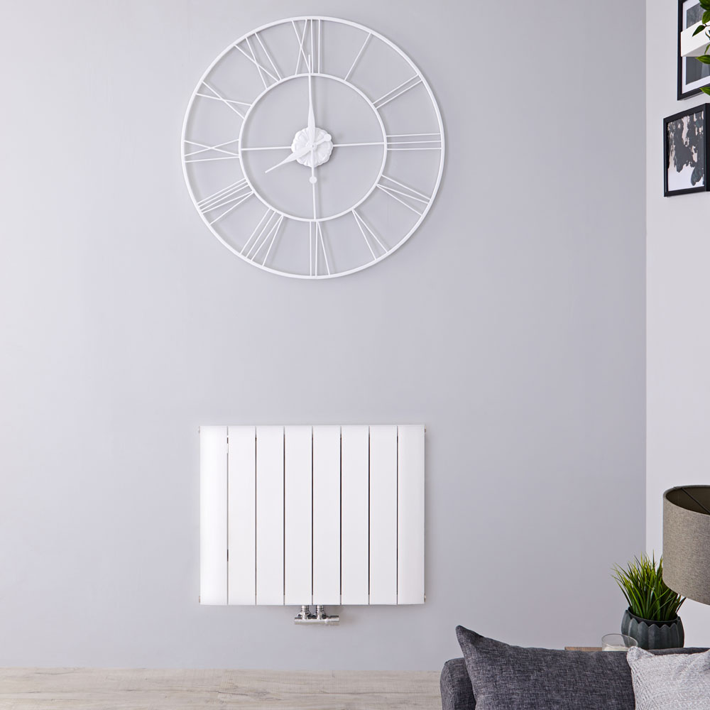 Aurora Designradiator Horizontaal Middenaansluiting Aluminium Wit 60cm x 75,5cm x 4,5cm 1024 Watt