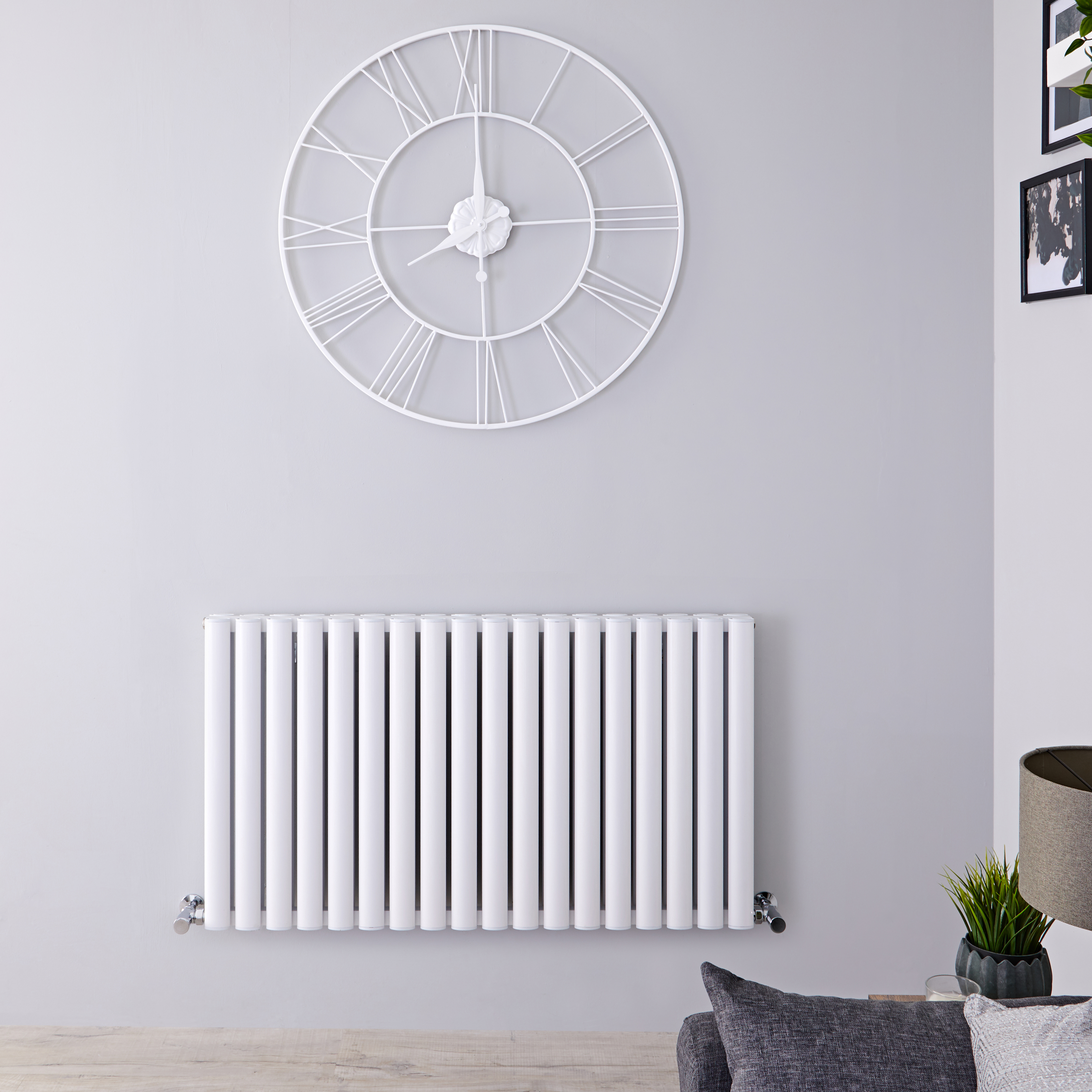 Revive Air Horizontale Aluminium Dubbelpaneel Designradiator Wit 60cm x 107cm x 7,6cm 2067Watt