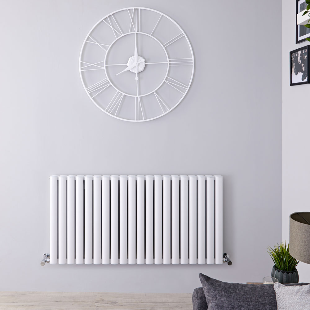 Revive Air Horizontale Aluminium Dubbelpaneel Designradiator Wit 60cm x 119cm x 7,6cm 2298Watt