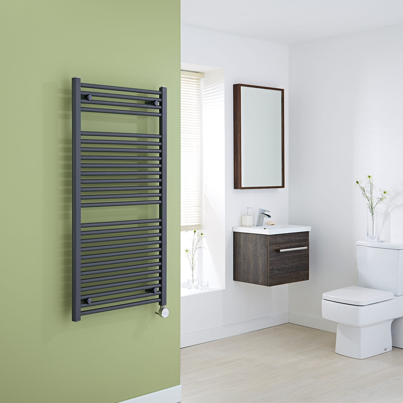 Loa Handdoekradiator Elektrisch Antraciet 120cm x 60cm x 3cm