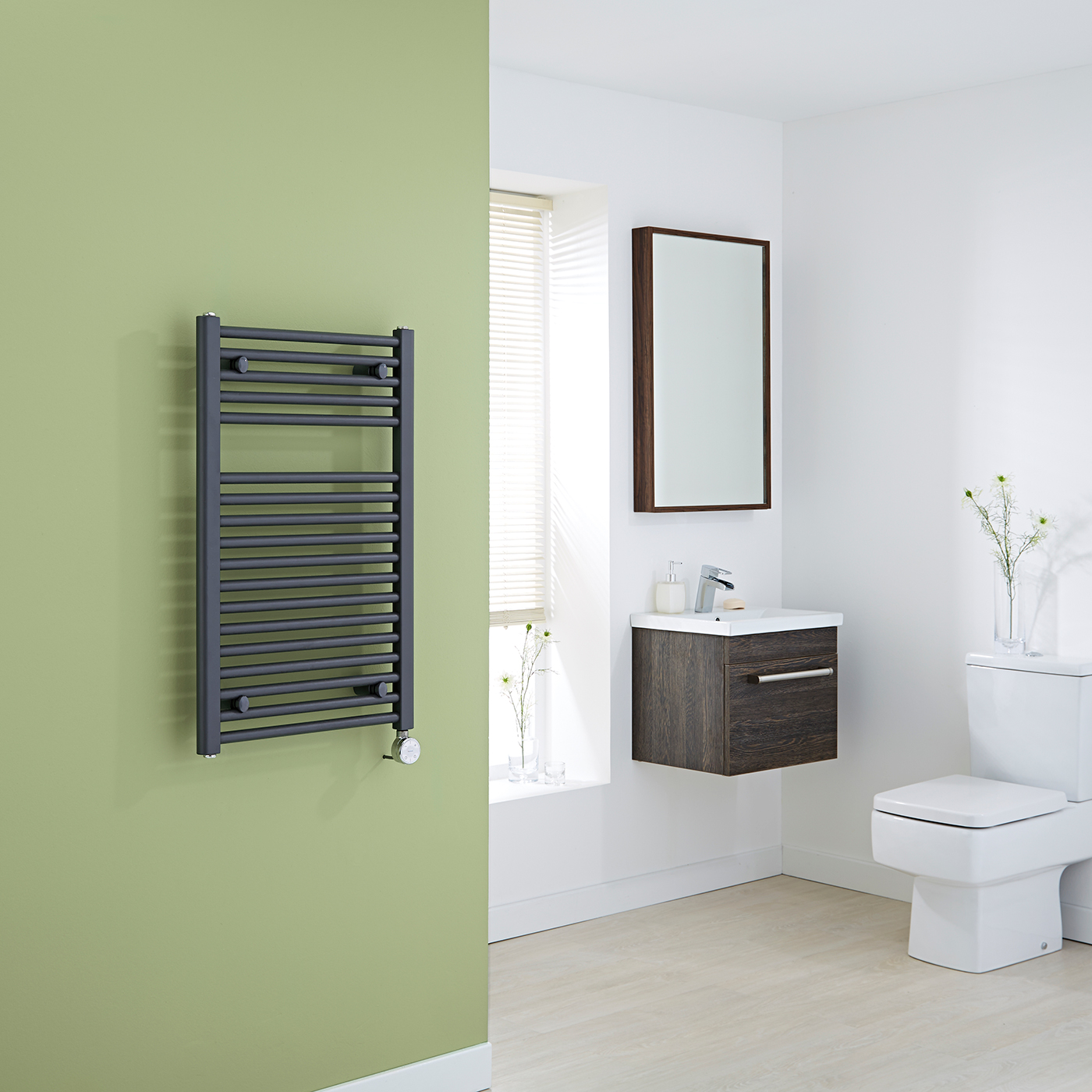 Loa Handdoekradiator Elektrisch Antraciet 80cm x 50cm x 3cm