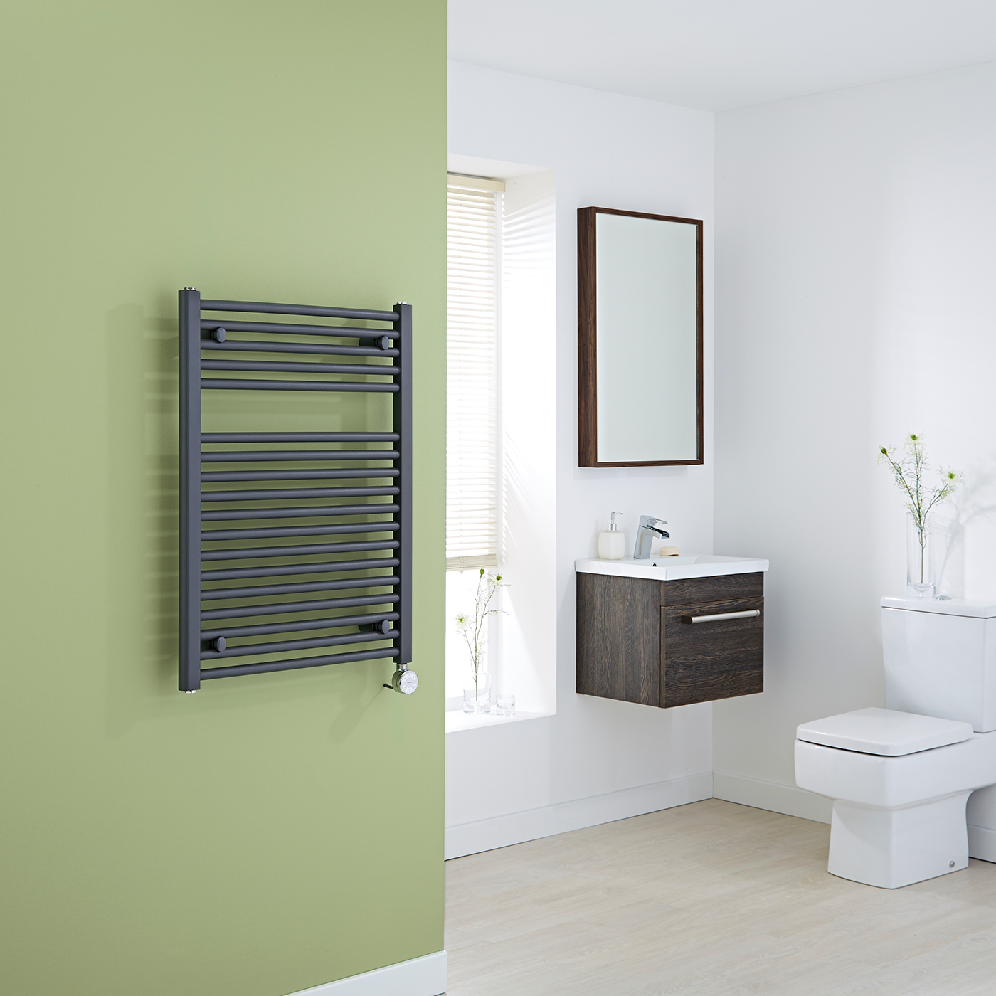 Loa Handdoekradiator Elektrisch Antraciet 80cm x 60cm x 3cm