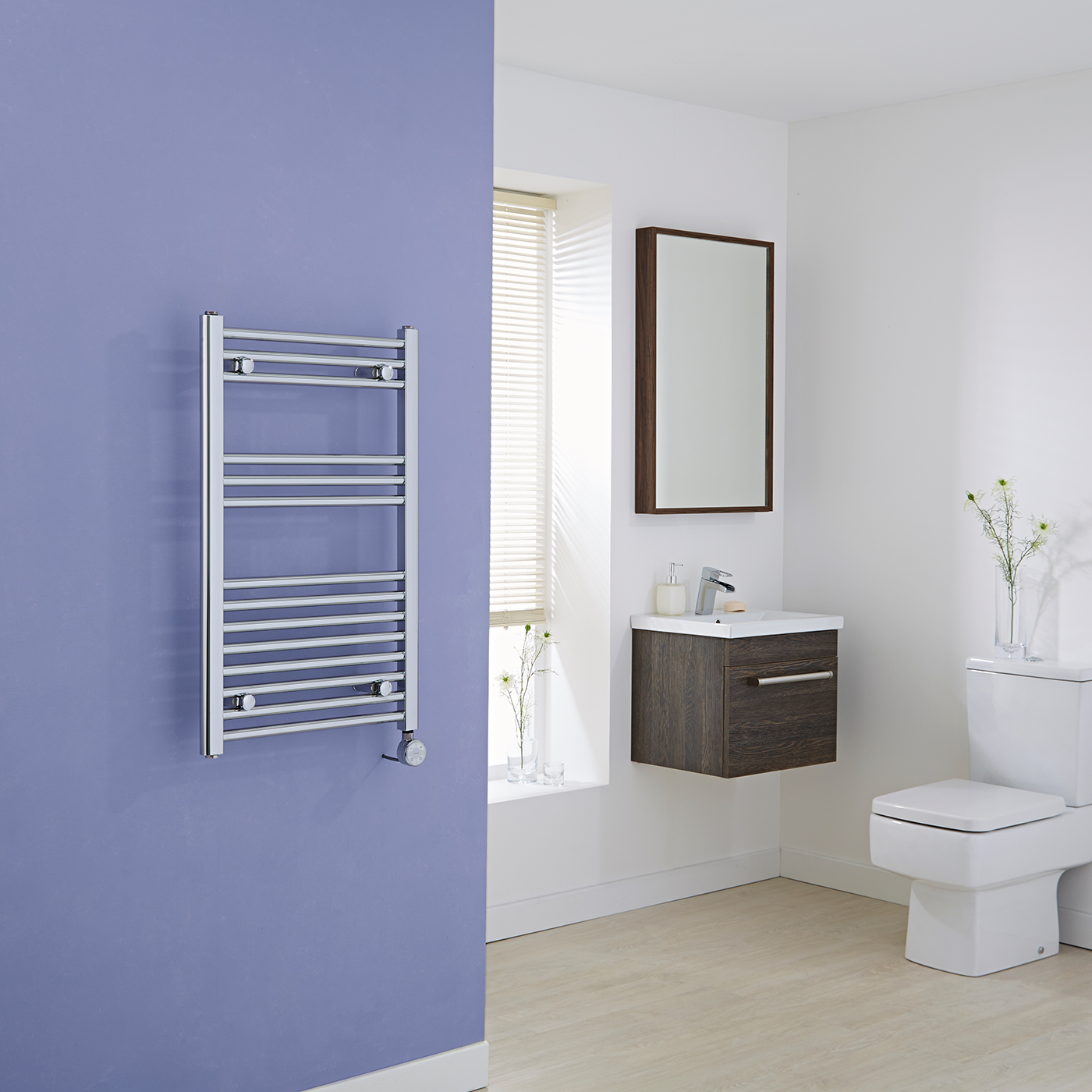 Ischia Handdoekradiator Elektrisch Chroom 80cm x 50cm x 3cm