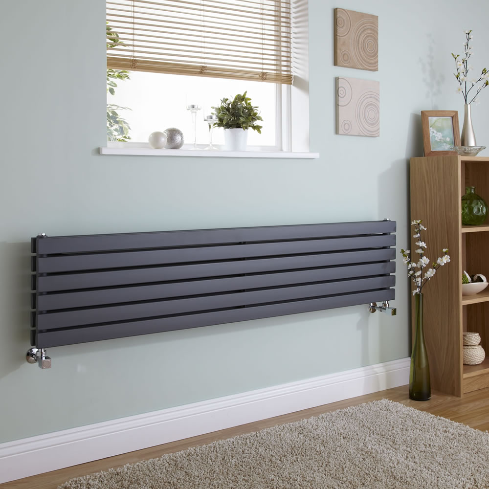 Sloane Designradiator Horizontaal Antraciet 35,4cm x 178cm x 7,1cm 1426 Watt