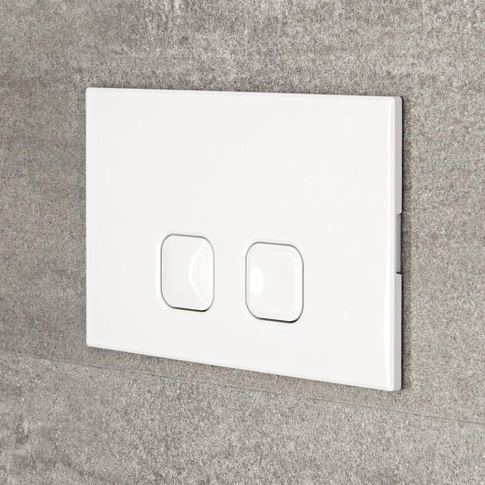 Cluo Dubbele Spoelknop Vierkant Wit 15 x 23 x 0,65cm