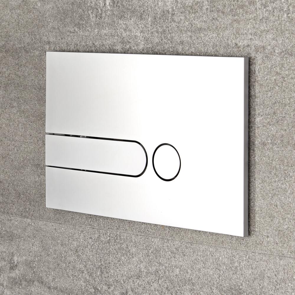 Cluo Dubbele Spoelknop Satijn Chroom 15 x 24 x 0,6cm