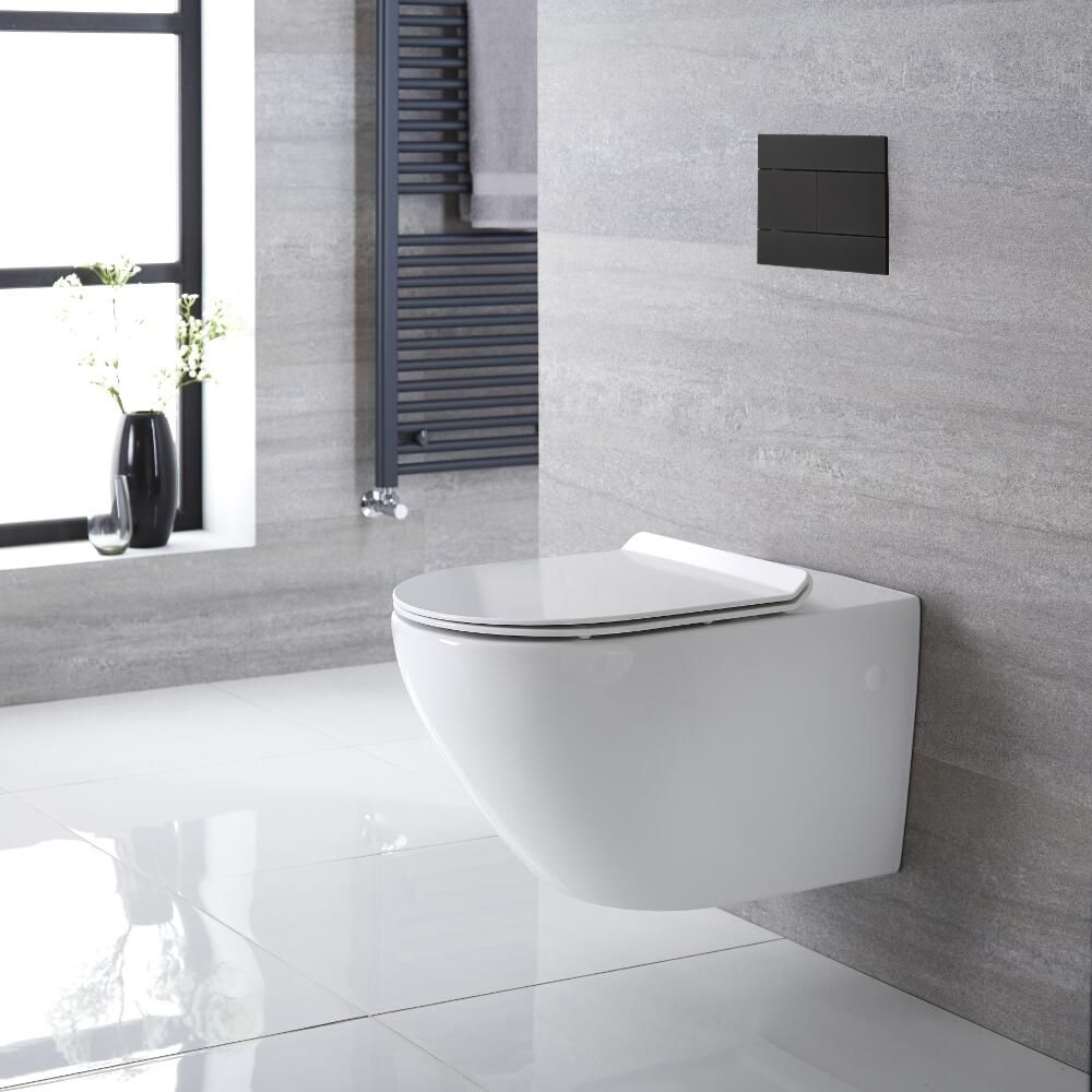 Randloos Toilet incl WC Bril Ovaal Wit | Otterton