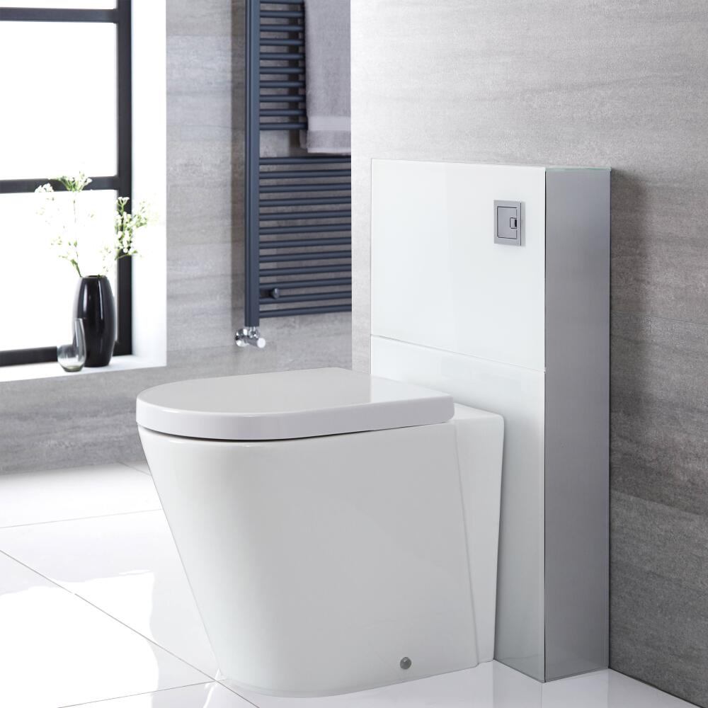 Staand Toilet | Alswear Stortbak Ombouw Dubbele Spoelknop 3/6 Liter Wit 50cm | Saru