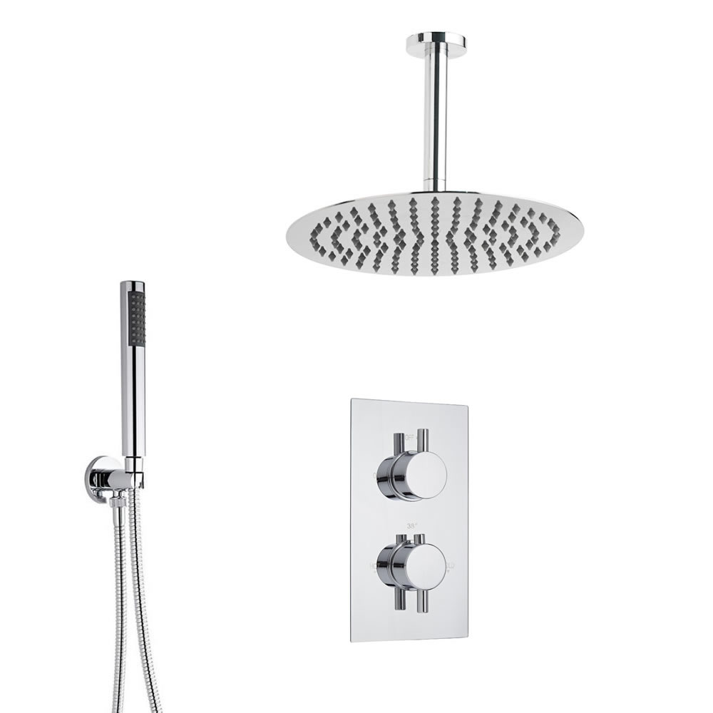 L'Ecko 2-weg thermostatisch doucheset met omstelkraan (douchekop d.30cm)