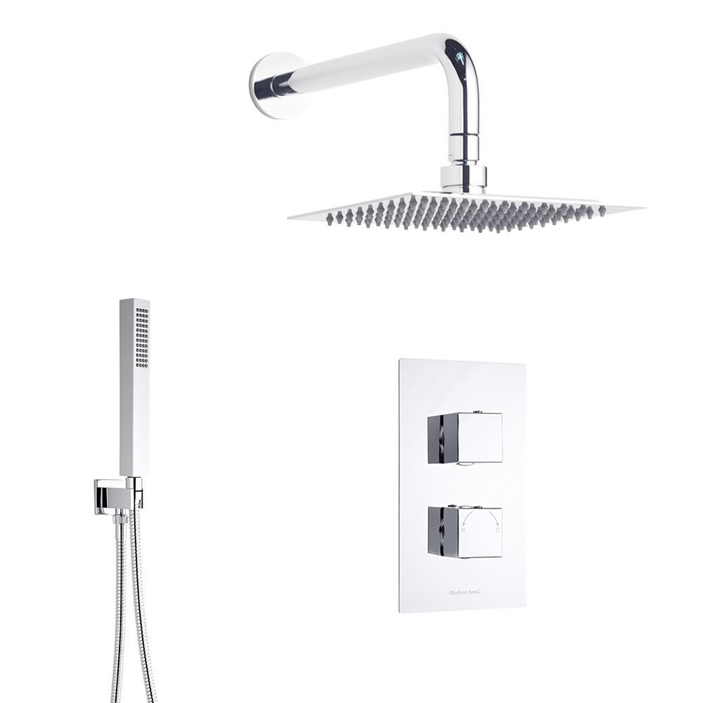 Kubix I 2-weg thermostatisch doucheset met omstelkraan (douchekop d.20cm)