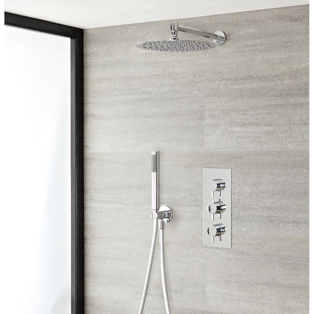 L'Ecko 2-weg thermostatisch doucheset zonder omstelkraan (rvs douchekop d.30cm)