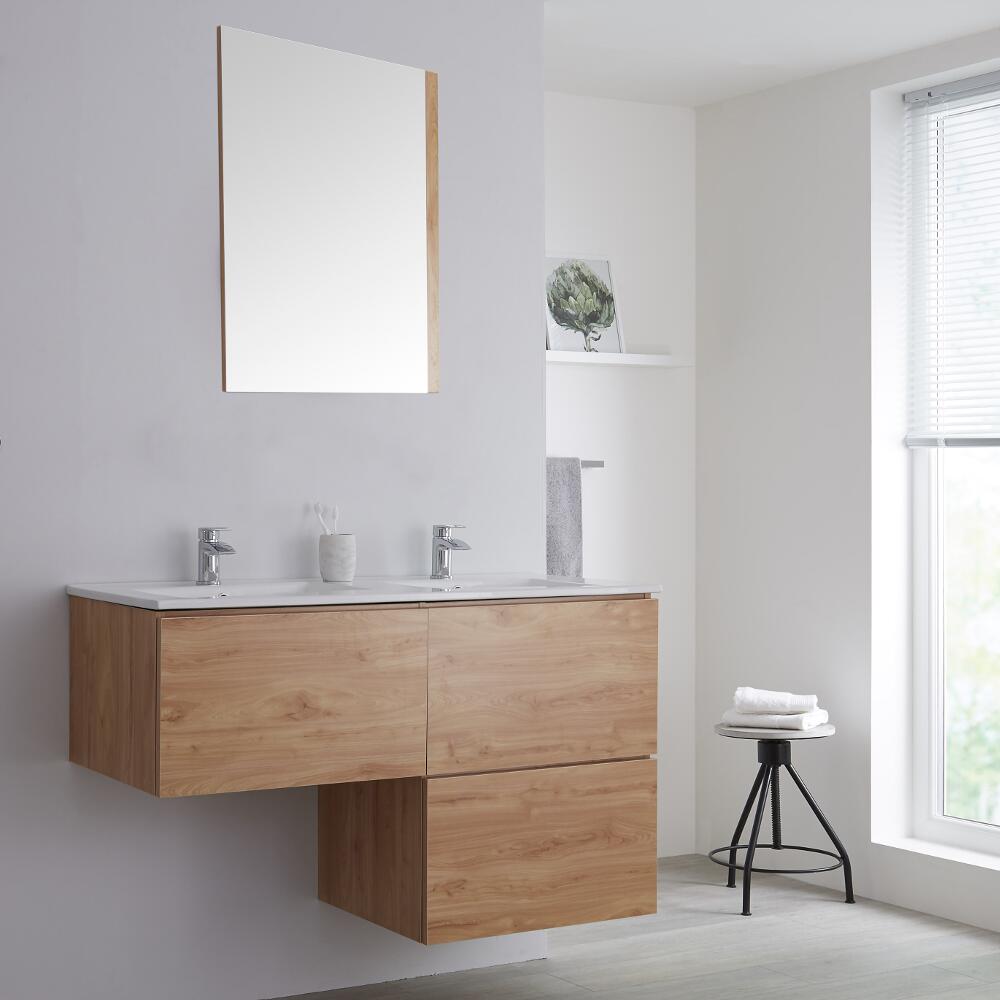 Newington Wastafelmeubel en Onderkast L-Vormig Eiken 120cm