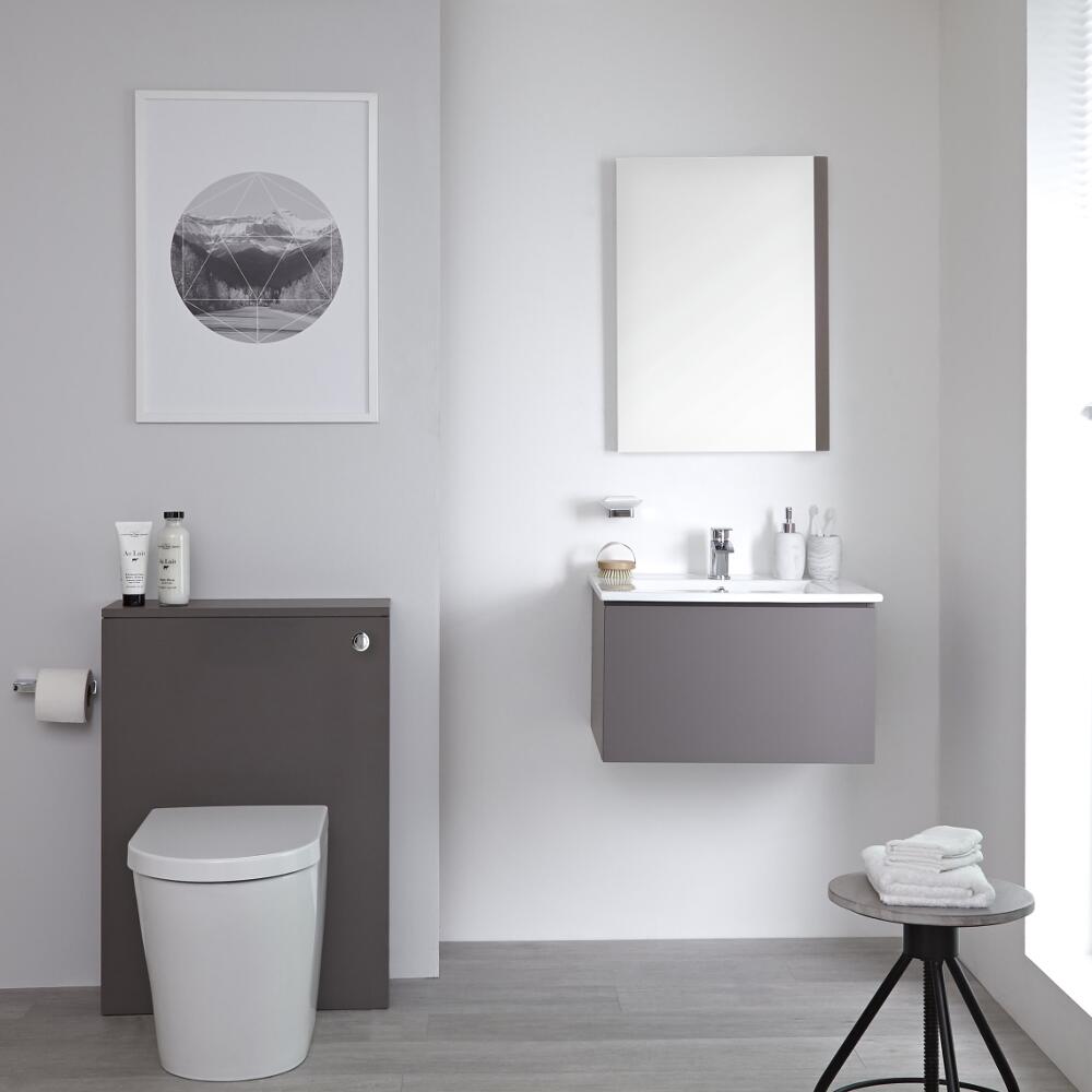 Newington KeramischToilet & Toilet Ombouw Incl Stortbak Mat Grijs