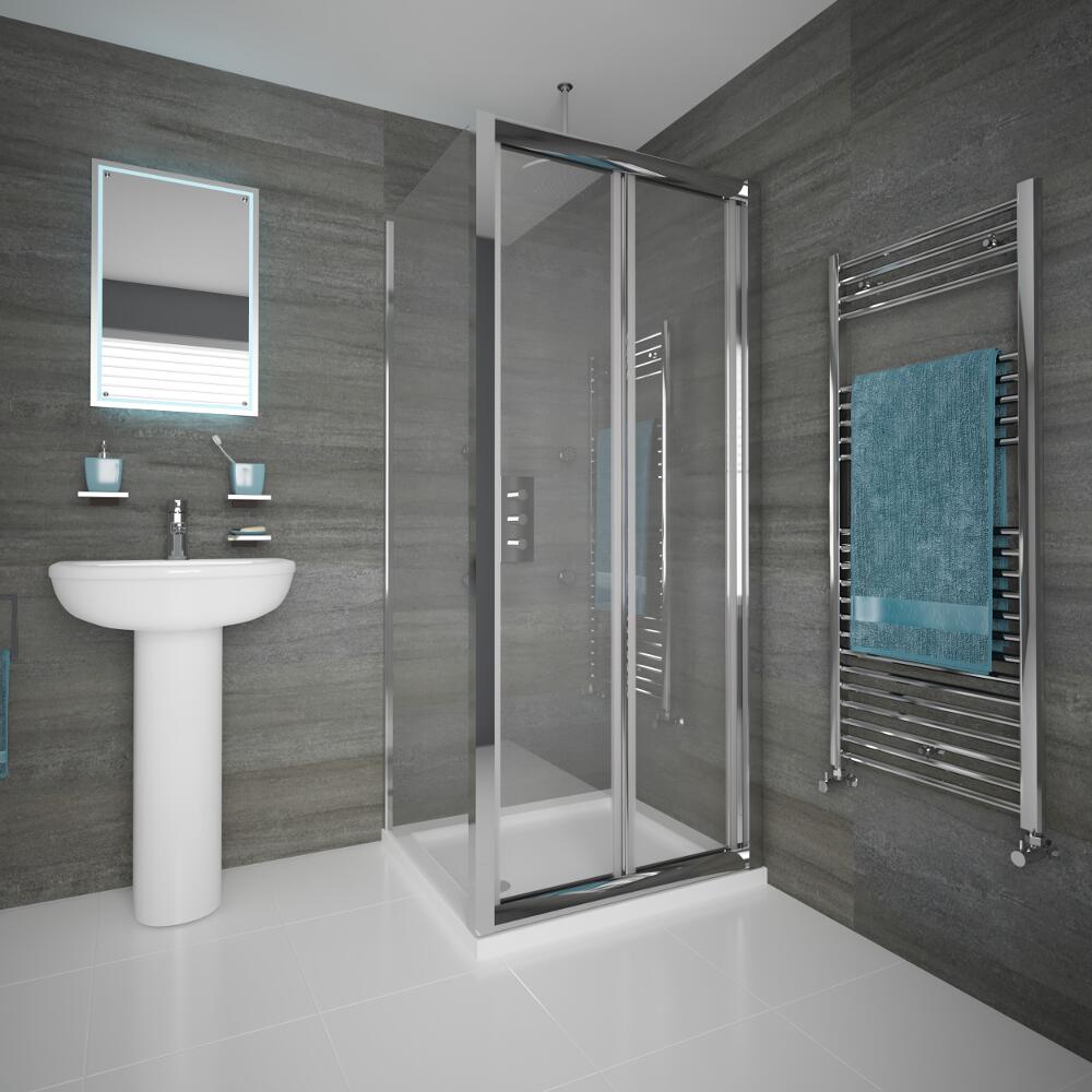 Portland Douchecabine - 195cm x 90cm x 90cm incl Douchebak & Doucheput - 6mm dik veiligheidsglas