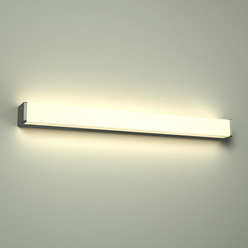 Omedeo LED Badkamer Wandlamp Vierkant 60 x 7 x 4.5 cm 12W Chroom LED IP44