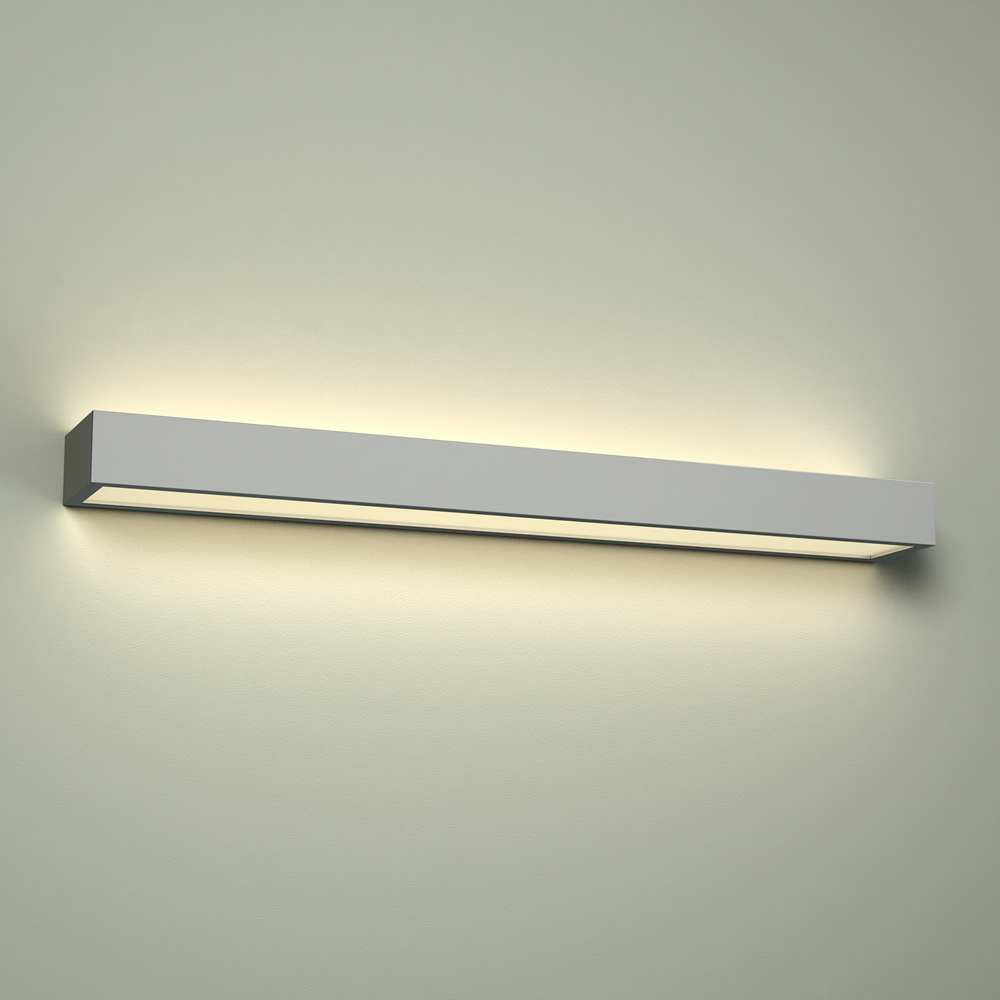 Omega LED Badkamer Wandlamp Vierkant Neerwaarts 60 x 8 x 4.5 cm 18W Chroom LED IP44