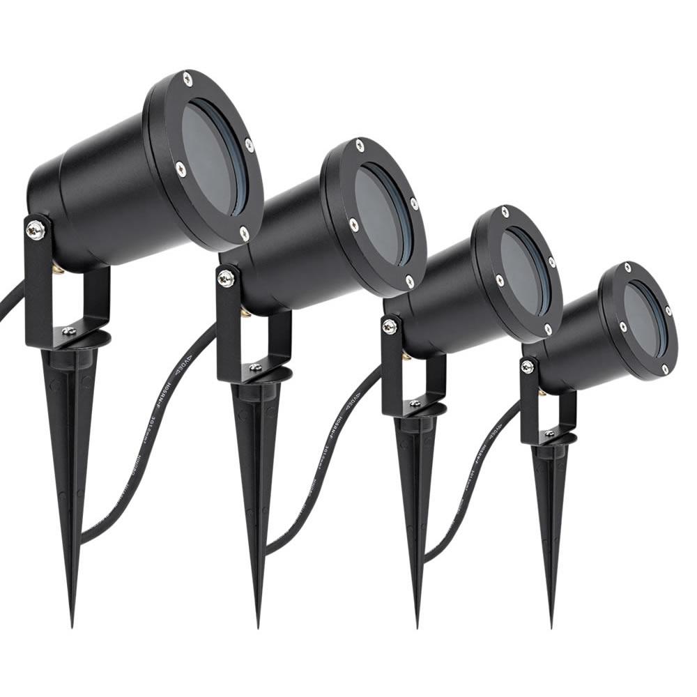 4 x Zwarte Ronde Prikspots - IP54