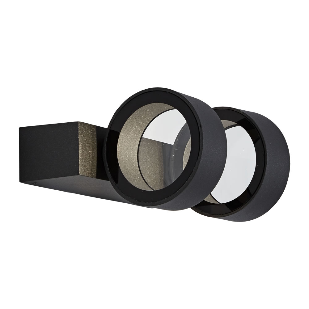 Brno 15.5W LED Wandlamp Buiten Rond Op- & Neerwaarts IP66 Antraciet