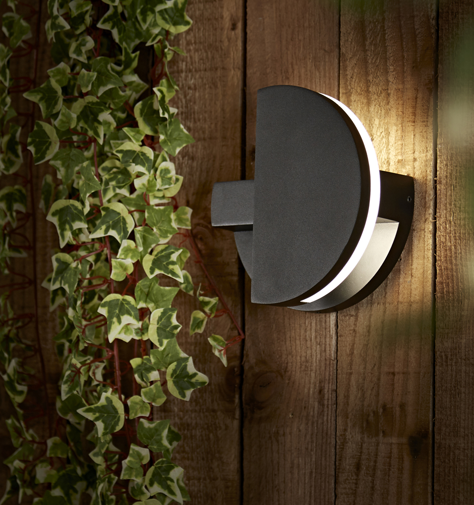 Tun 10W LED Wandlamp Buiten Rond IP65 - Verkrijgbaar in Antraciet & Zwart