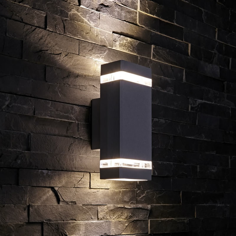 Biard Architect Op- & Neerwaartse Buitenlamp - Gehoekt - Zwart